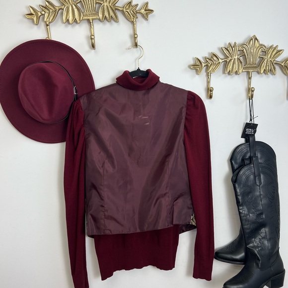 Vintage tapestry BoHo vest with shabby chic equestrian prairie granny vibe M - Picture 4 of 9